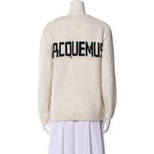 Jacquemus Cream Sweater with Black Logo